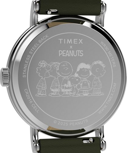 Peanuts x Timex Weekender Holiday Dial 40mm Leather Strap Watch