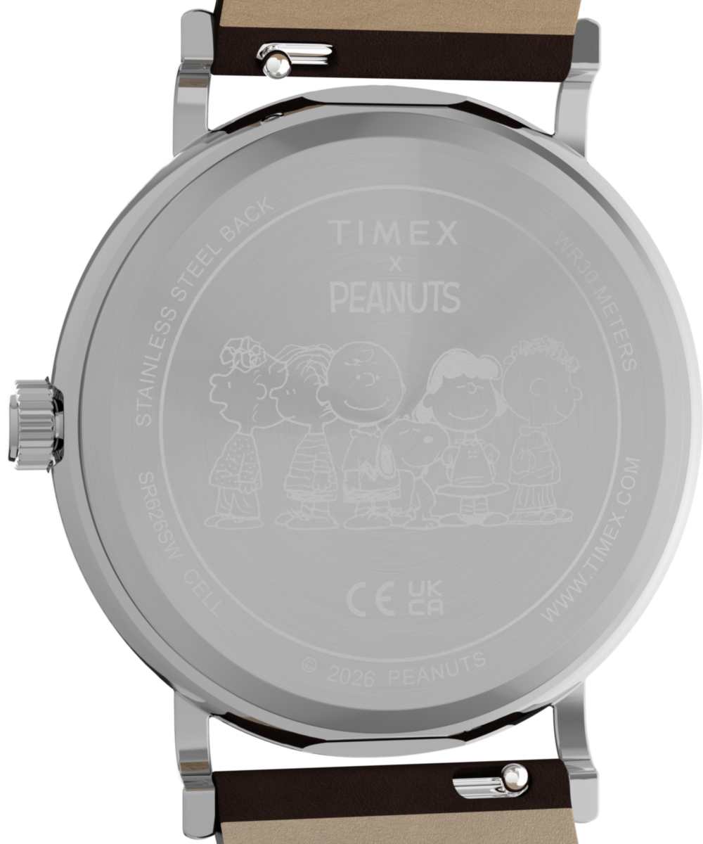 Peanuts x Timex Weekender Baseball 38mm Leather Strap Watch
