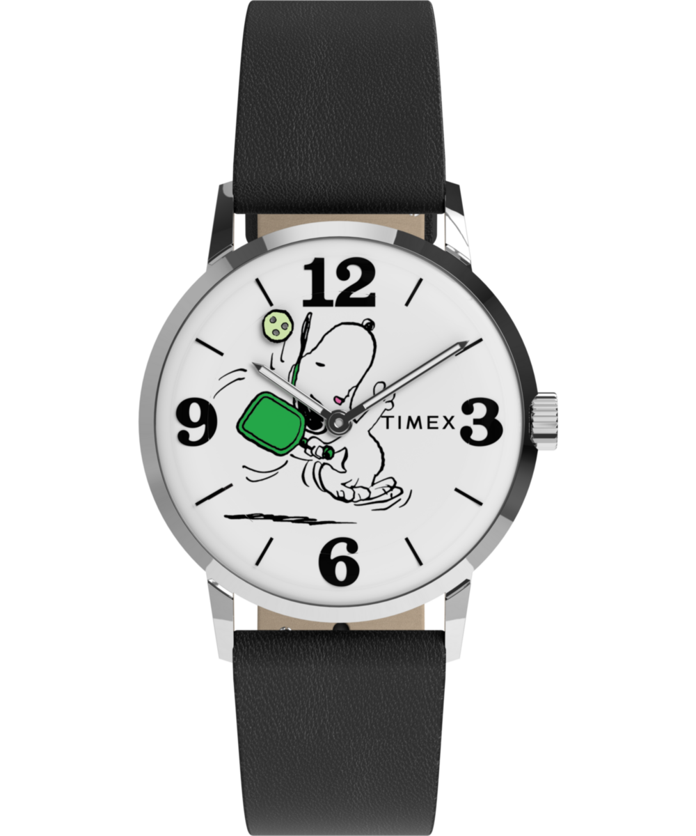 Peanuts x Timex Marlin Pickleball 38mm Leather Strap Watch