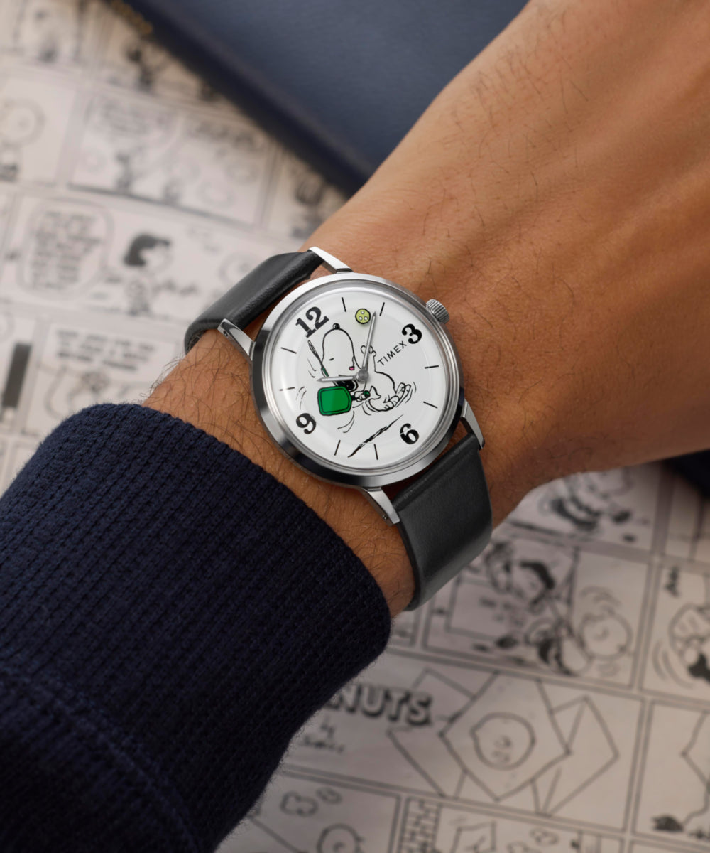 Peanuts x Timex Marlin Pickleball 38mm Leather Strap Watch