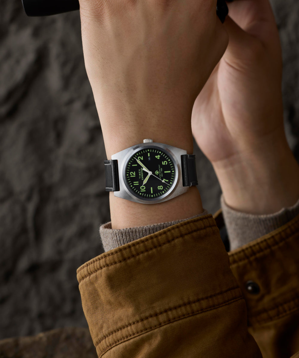 Expedition Capstone 39mm Eco-Friendly Leather Strap Watch