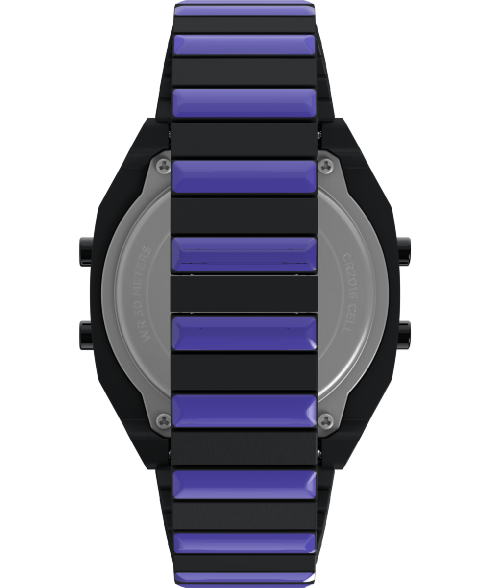 Timex x Wednesday T80 36mm Stainless Steel Black and Purple Expansion