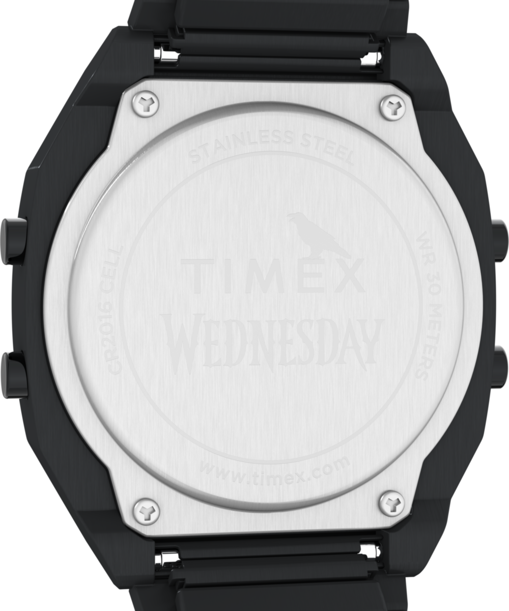 Timex x Wednesday T80 36mm Stainless Steel Black and Purple Expansion