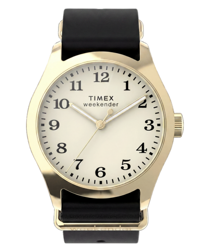 Timex Weekender New England 34mm Leather Strap Watch