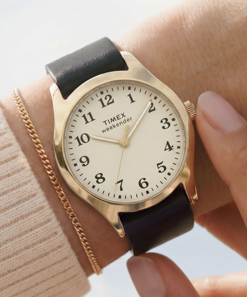 Timex Weekender New England 34mm Leather Strap Watch