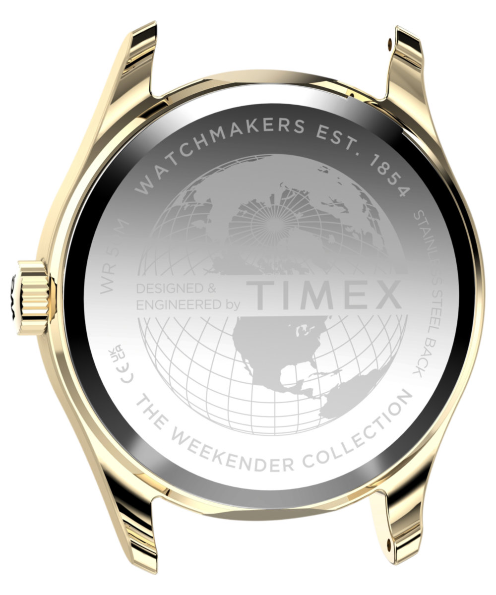Timex Weekender New England 34mm Leather Strap Watch