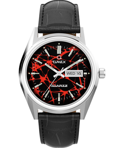 Q Timex Red Vega 1978 Reissue 38mm Leather Strap Watch
