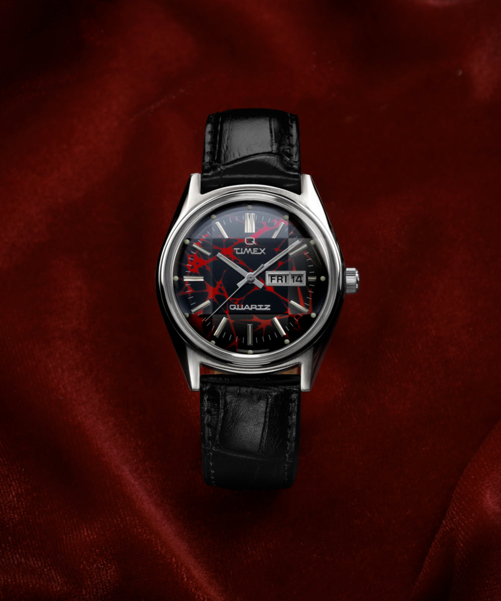 Q Timex Red Vega 1978 Reissue 38mm Leather Strap Watch