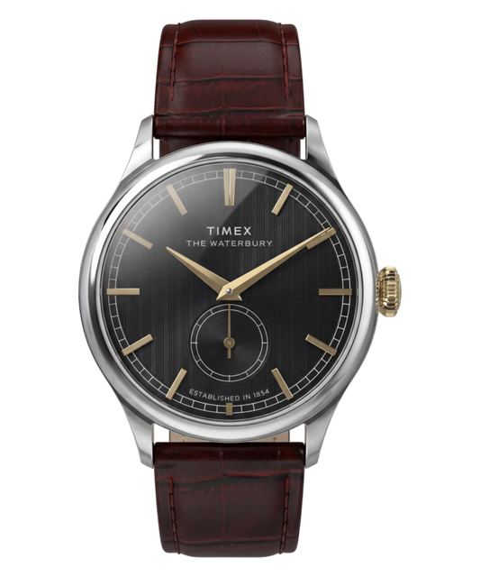 Waterbury Classic Sub-Second 39mm Leather Strap Watch