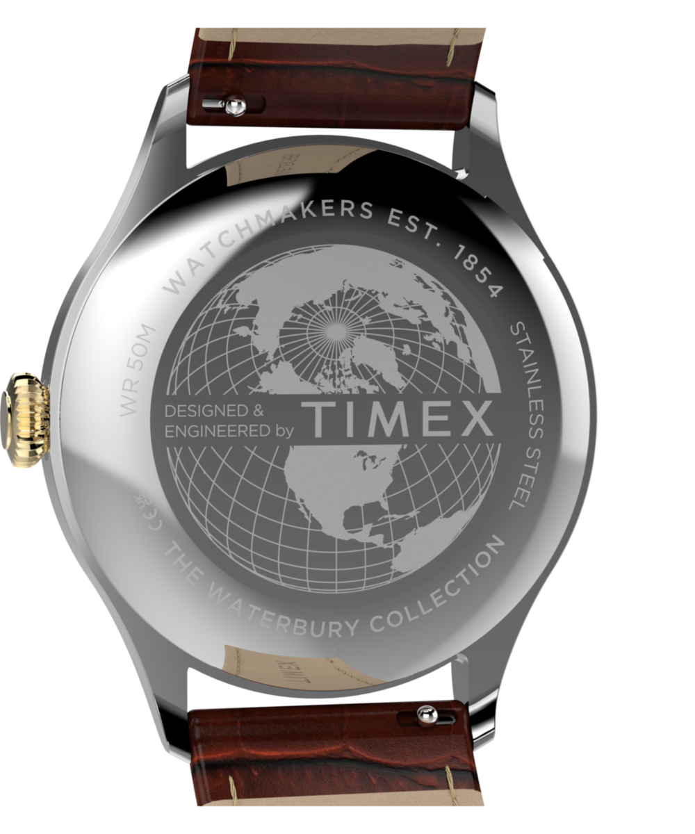 Waterbury Classic Sub-Second 39mm Leather Strap Watch