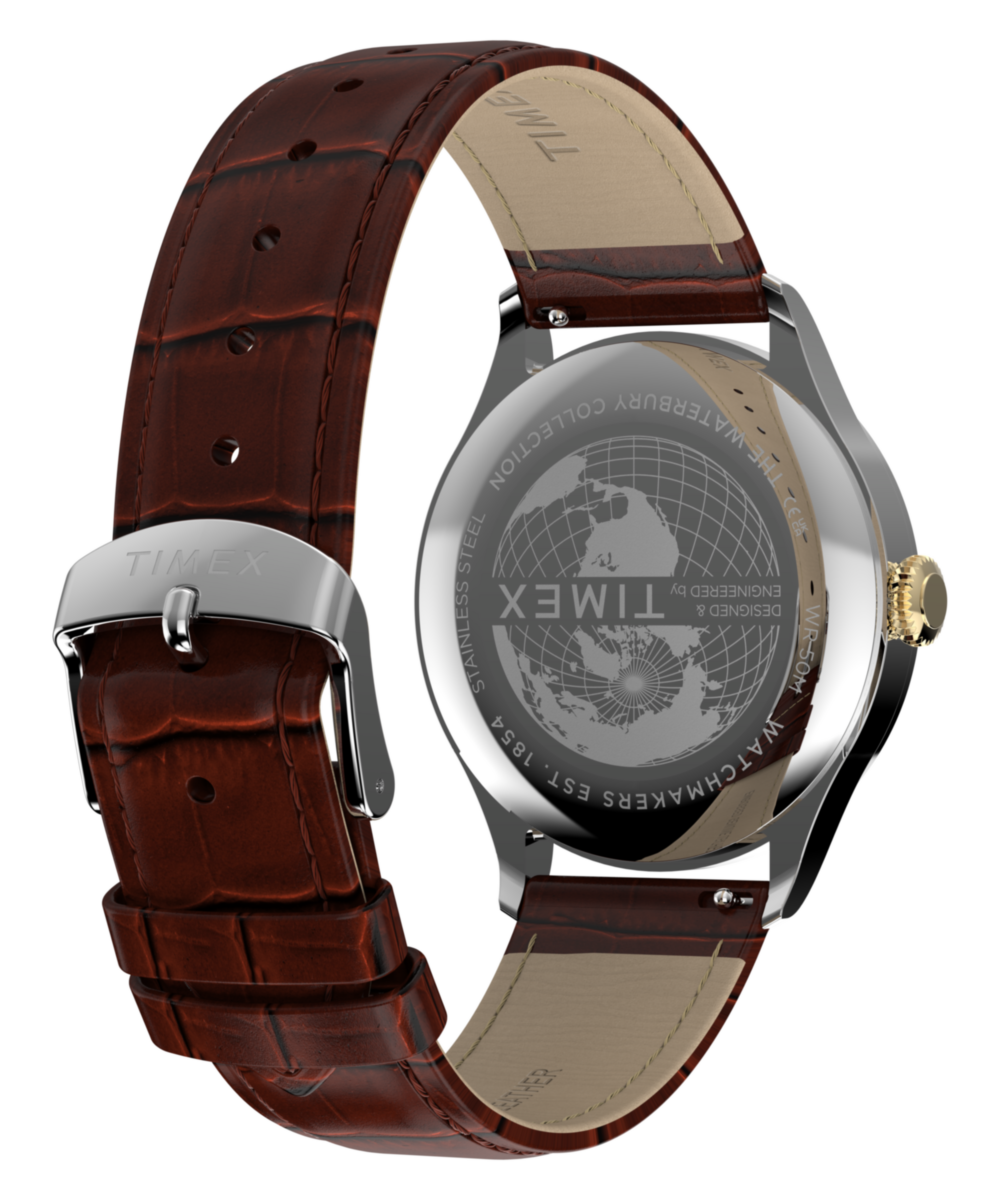 Waterbury Classic Sub-Second 39mm Leather Strap Watch