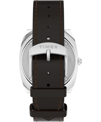 Q Timex 1972 World Time 39mm Leather Strap Watch