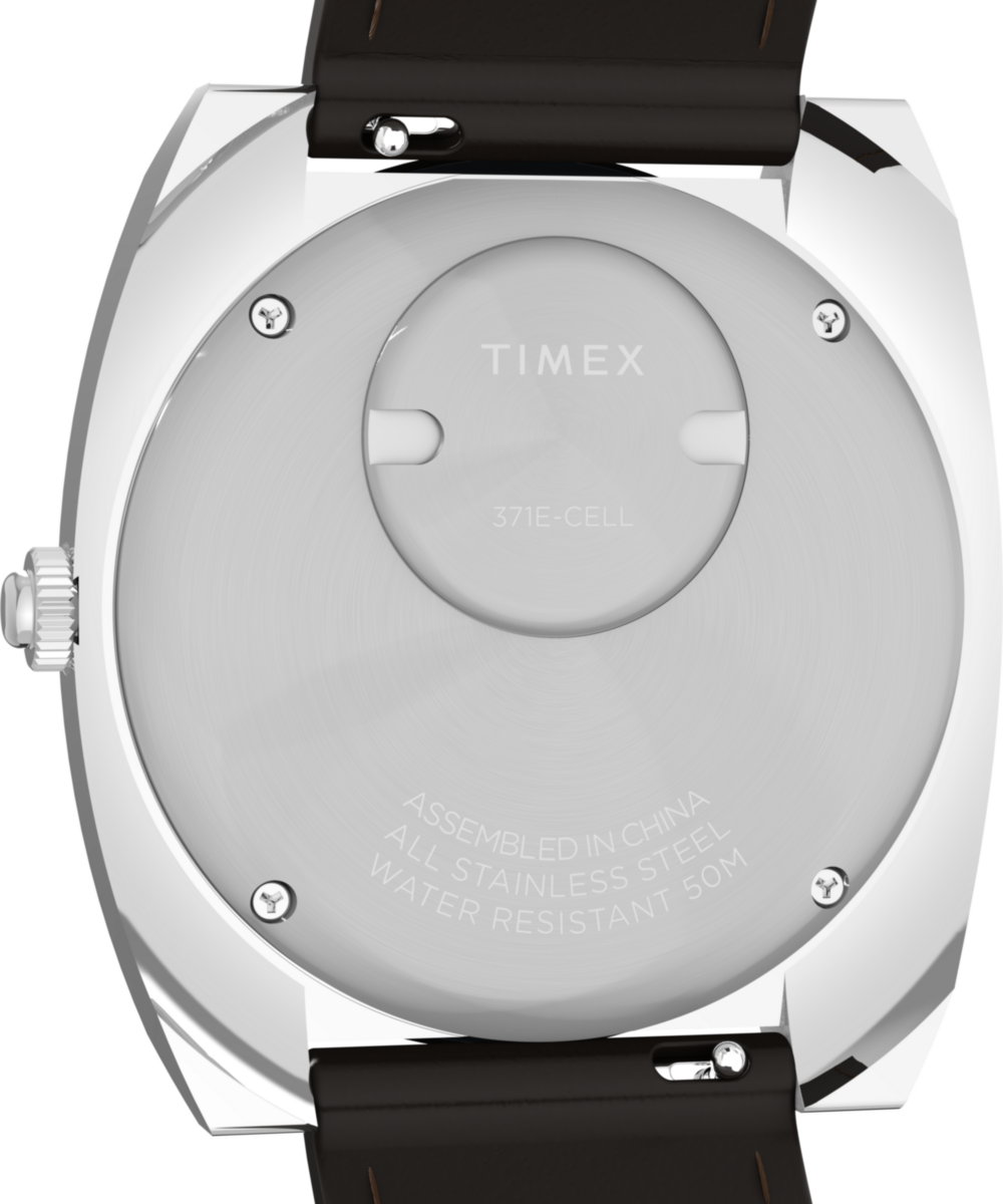 Q Timex 1972 World Time 39mm Leather Strap Watch