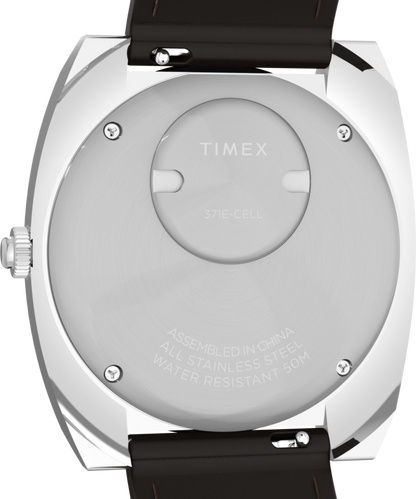 Q Timex 1972 World Time 39mm Leather Strap Watch