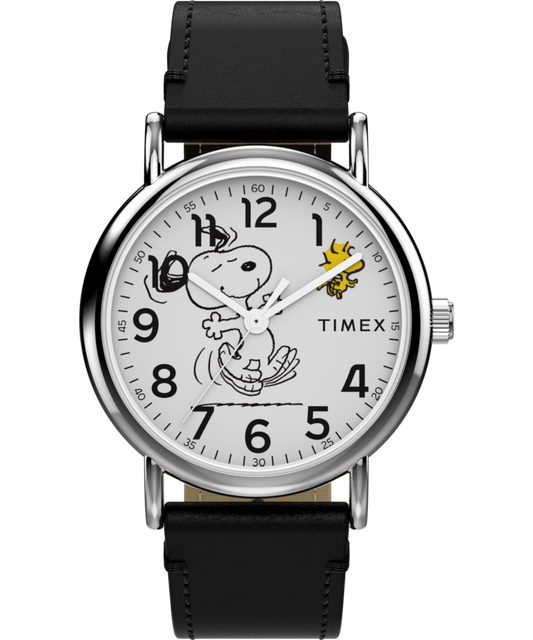 Peanuts x Timex Weekender Snoopy Dancing 38mm Leather Strap Watch