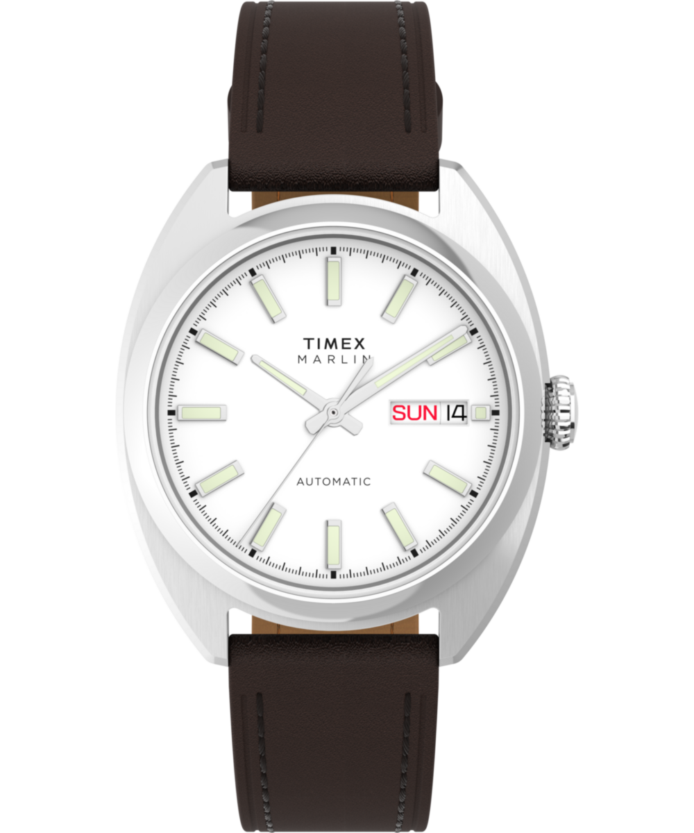 Marlin Draper Automatic 37mm Leather Strap Watch
