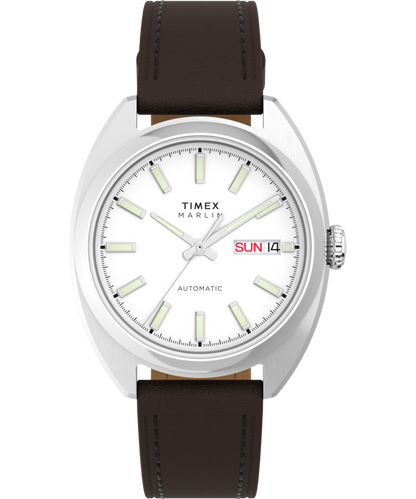 Marlin Draper Automatic 37mm Leather Strap Watch