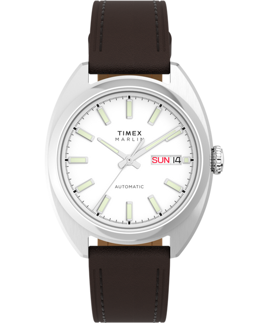 Marlin Draper Automatic 37mm Leather Strap Watch