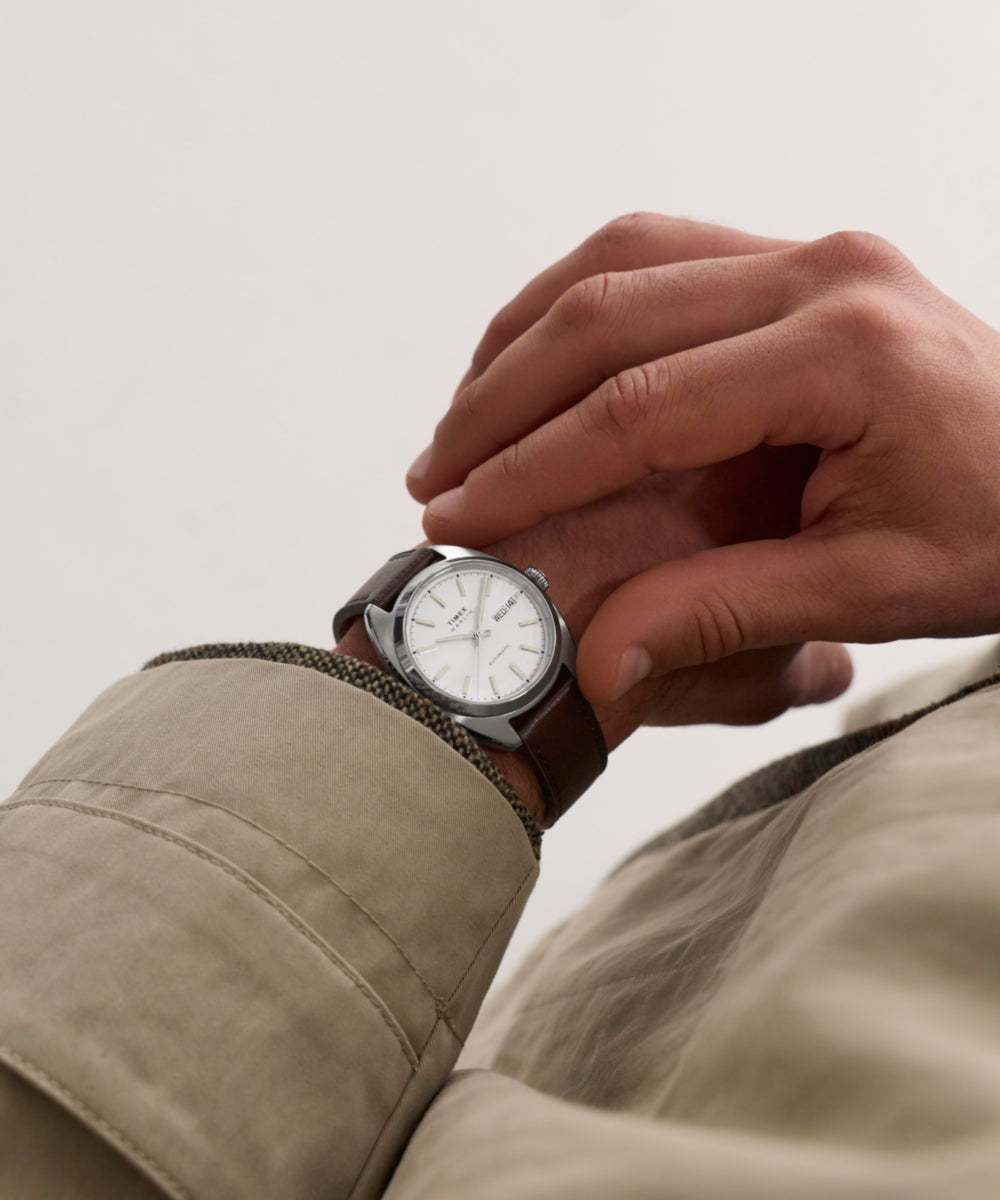 Marlin Draper Automatic 37mm Leather Strap Watch