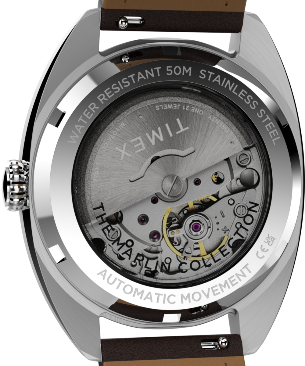 Marlin Draper Automatic 37mm Leather Strap Watch