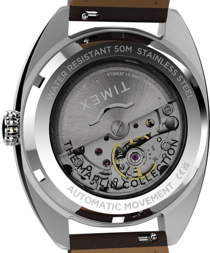 Marlin Draper Automatic 37mm Leather Strap Watch
