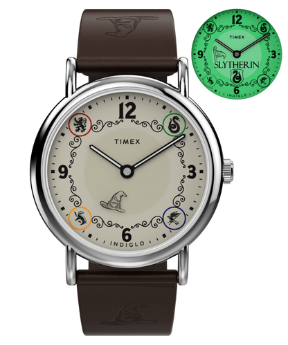 Harry Potter x Timex Weekender Slytherin House 38mm Leather Strap Watc